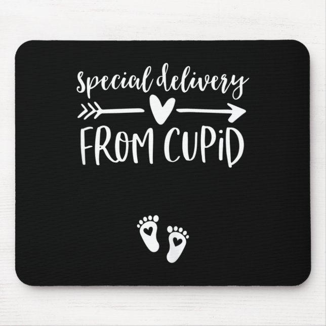 Womens Valentines Day Couples Pregnancy Announceme Mousepad (Vorne)