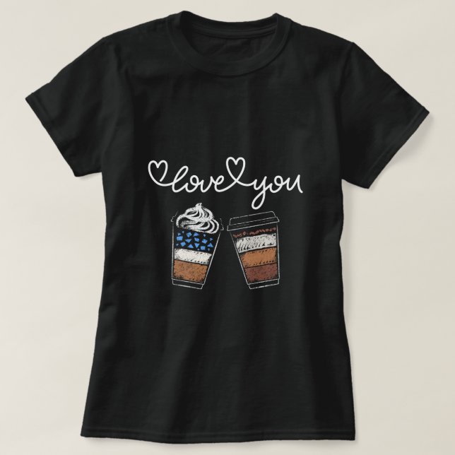 Womens Valentinstag Coffee Lover Geschenk T-Shirt (Design vorne)