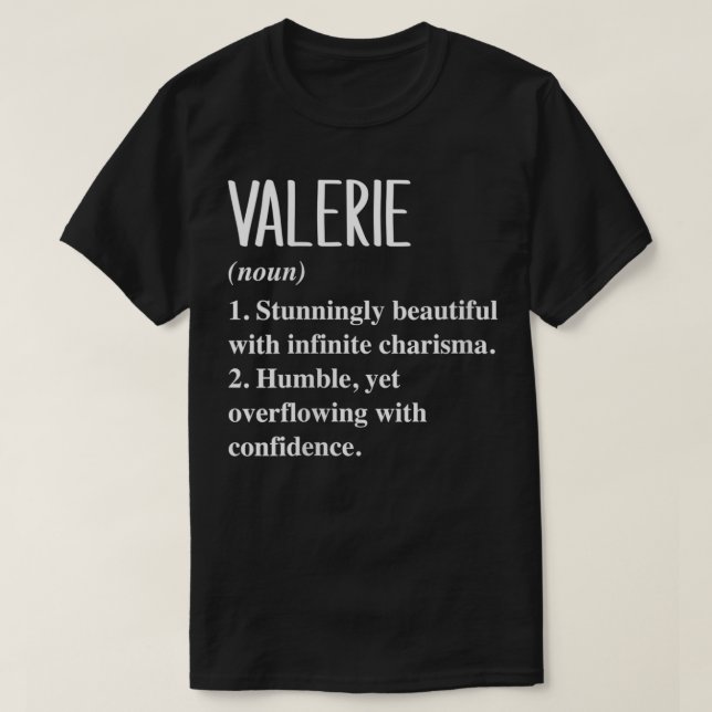 Womens Valerie Vorname Definition Personalisiert T-Shirt (Design vorne)