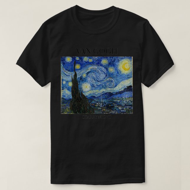 Womens Van Gogh Starry Night Impressionist Art Vin T-Shirt (Design vorne)