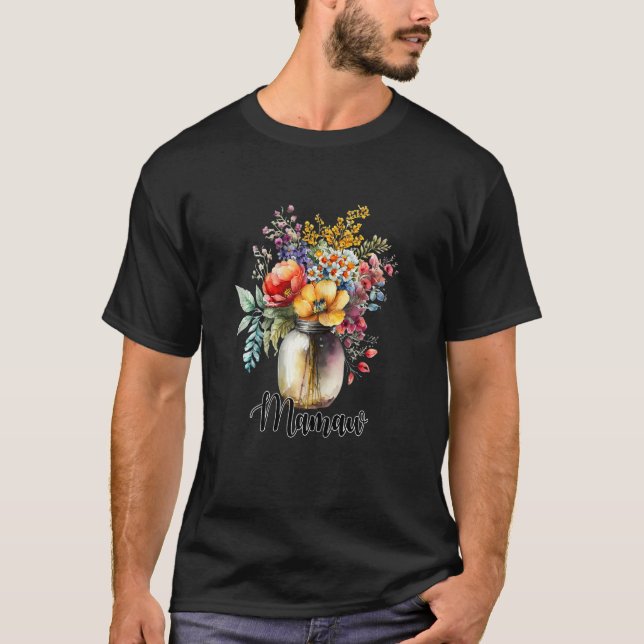 Womens Vase of Wildflowers Mamaw T-Shirt (Vorderseite)