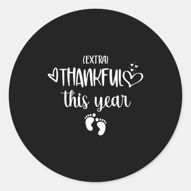 Womens Very Thankful This Year Happy Pregnancy Ann Runder Aufkleber (Vorderseite)
