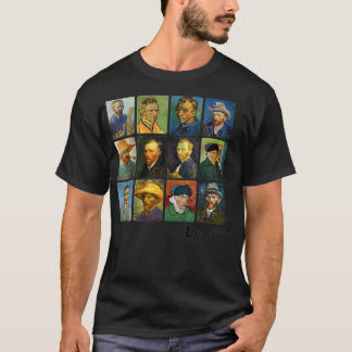 Womens Vincent Van Gogh selbst Portraits VNeck T-Shirt