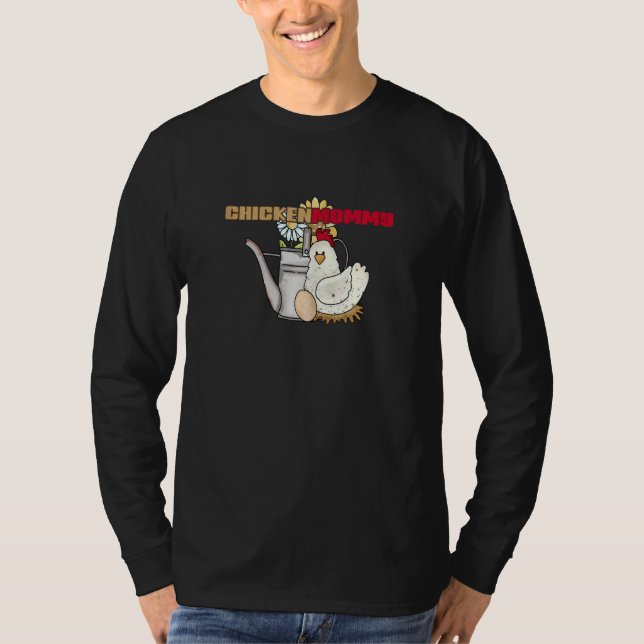 Womens Vintage chicken watering can Chickenmommy T-Shirt (Vorderseite)