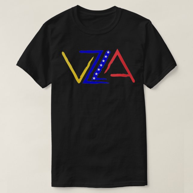 Womens VZLA Logo 7 Sterne Venezuela VNeck T-Shirt (Design vorne)