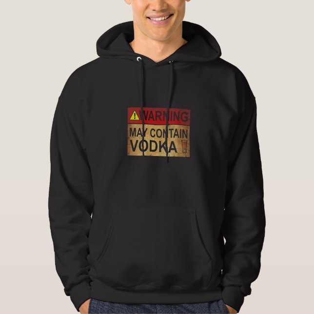 Womens Warning May enthält Vodka Hoodie (Vorderseite)