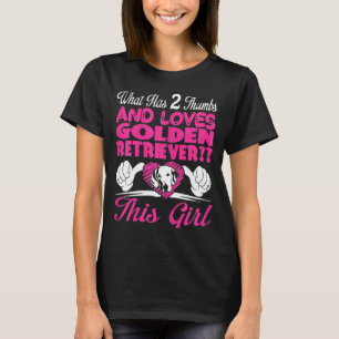 Womens, was 2 Daumen und Lieben hat Golden Retriev T-Shirt
