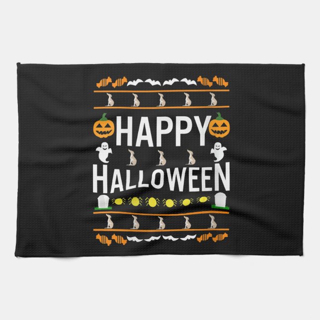 Womens Whippet Halloween Lazy Ugly Costume Dog V-N Geschirrtuch (Horizontal)