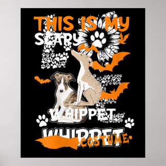 Womens Whippet Kostüm Halloween Lazy Scary Dog Poster