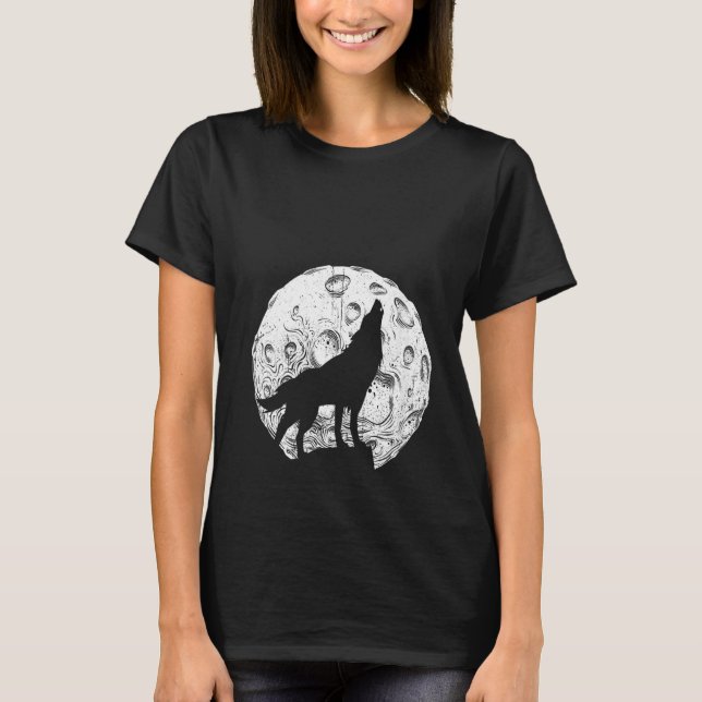 Womens Wolf Moon Wolves T-Shirt (Vorderseite)