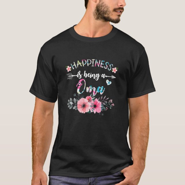 Womens Womens Happiness Is Being A Oma Mother's Da T-Shirt (Vorderseite)