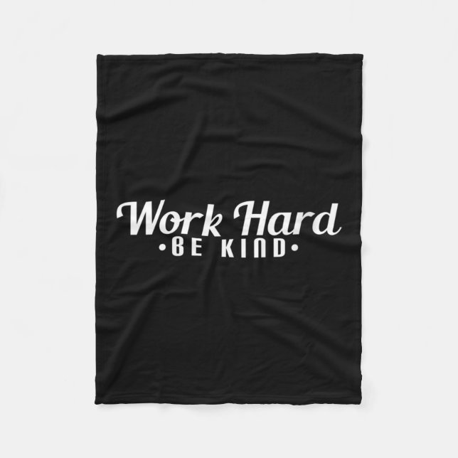 Womens Work Hard Be Kind Motivational V-neck  Fleecedecke (Vorderseite)