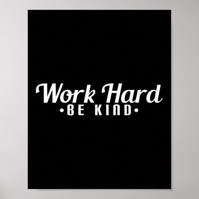 Womens Work Hard Be Kind Motivational V-neck  Poster (Vorne)