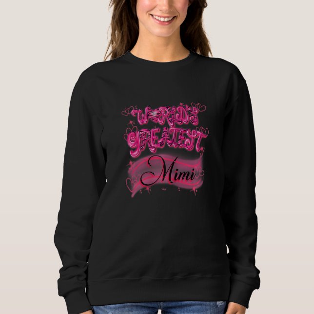 Womens World's Greatest Mimi - Heart Art Sweatshirt (Vorderseite)