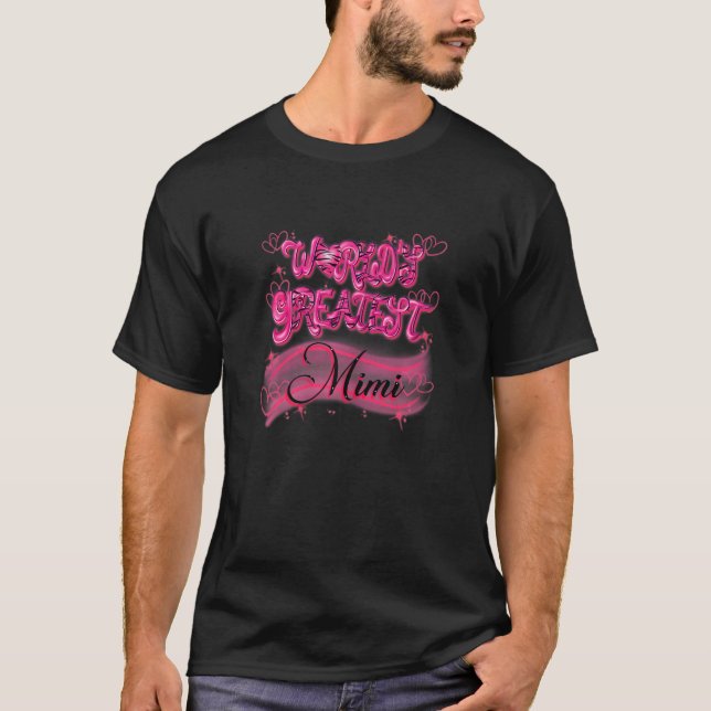 Womens World's Greatest Mimi - Heart Art T-Shirt (Vorderseite)