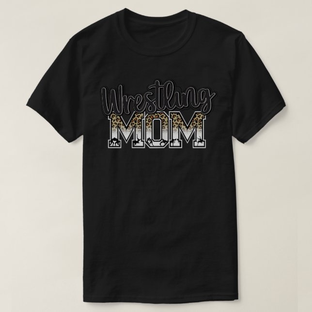 Womens Wrestling Mama Leopard Funny Wrestling Gesc T-Shirt (Design vorne)