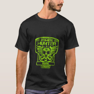 Womens Zombie Hunter Maine Halloween Giftgasmaske T-Shirt