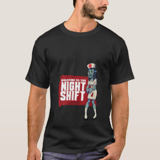 Womens Zombie Nurse Willkommen in der Nacht Shift T-Shirt