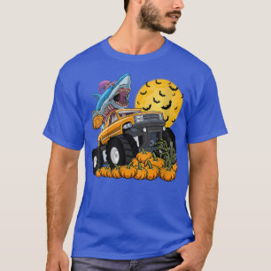 Womens Zombie Shark on Monster Truck Halloween Sha T-Shirt