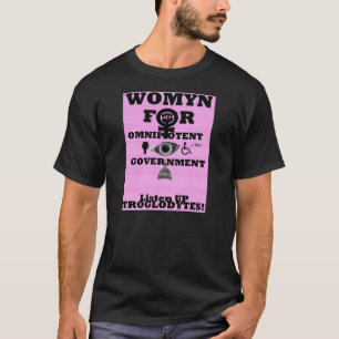Womyn pour le T-shirt omnipotent de logo de