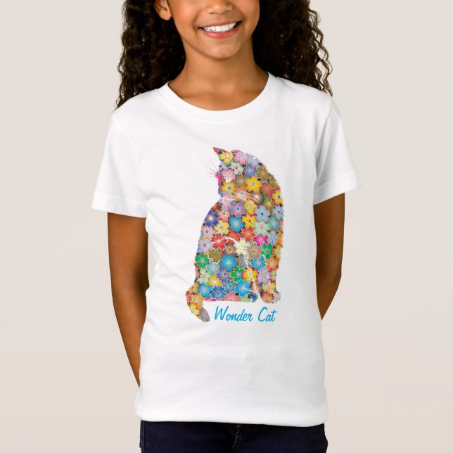 Wonder Cat Blume Kitten T-Shirt (Vorderseite)