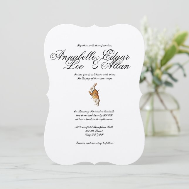 Wonder - Elegant Alice in Wonderland Invitation (Debout devant)