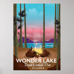 Wonder Lake, Denali Nationalpark Alaska Poster