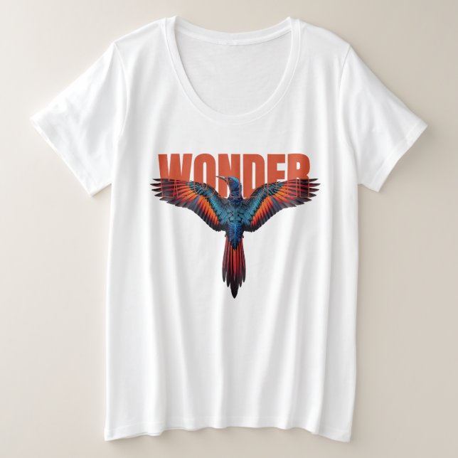 WONDER Paradise Bird - Exotische Vogelkunst Große Größe T-Shirt (Design vorne)