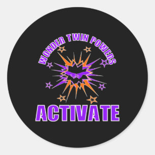 Wonder Twin Power aktivieren Identical und Fratern Runder Aufkleber
