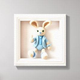 Wonder Wall Art Boy Bunny in Blue Leinwanddruck