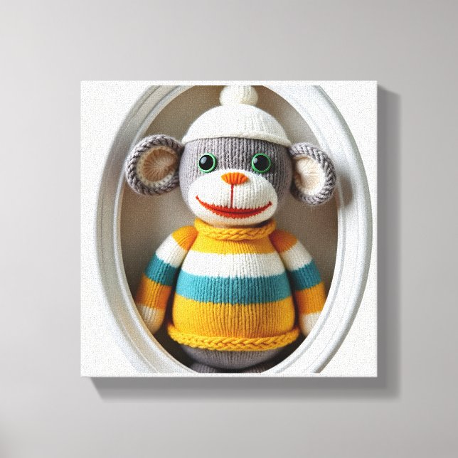 Wonder Wall Art Crochete Monkey Leinwanddruck (Vorderseite)