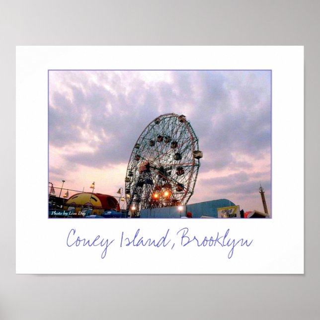 "Wonder Wheel at Twilight" Poster (Vorne)