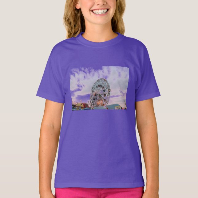 'Wonder Wheel at Twilight' T-shirt enfant (Devant)