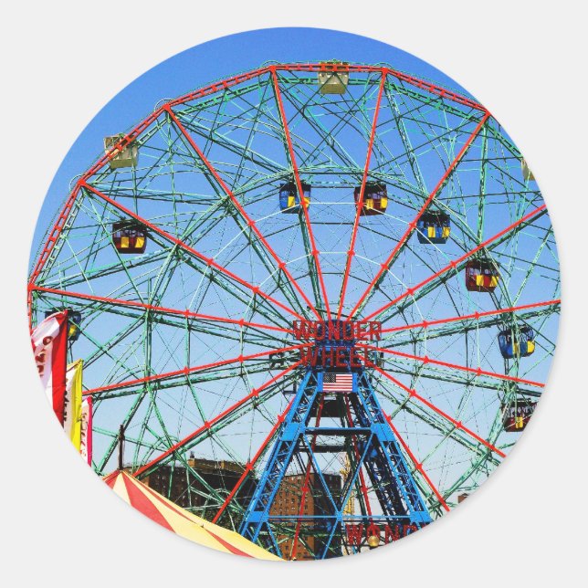 Wonder Wheel - Coney Island, NYC Aufkleber (Vorderseite)