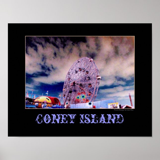 'Wonder Wheel & Sky' Psychedelic Poster (Vorne)
