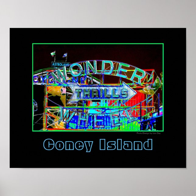 'Wonder Wheel Thrills' Psychedelisches Poster (Vorne)