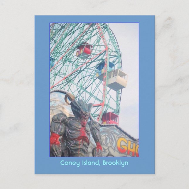 Wonder Wheel with Demon (Coney Is., NY) carte post (Devant)
