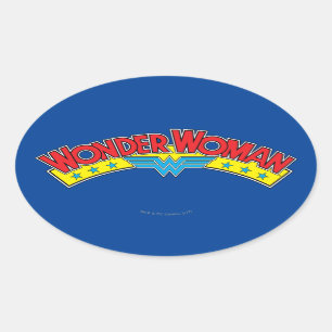 Wonder Woman 1987 Comic Book Logo Ovaler Aufkleber