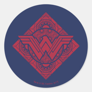 Wonder Woman Amazonas-Symbol Runder Aufkleber
