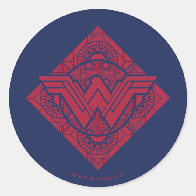 Wonder Woman Amazonian Symbol Runder Aufkleber (Vorderseite)