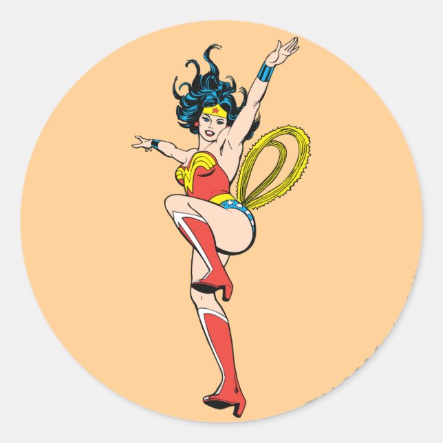 Wonder Woman Arms aufgezogen Runder Aufkleber (Vorderseite)