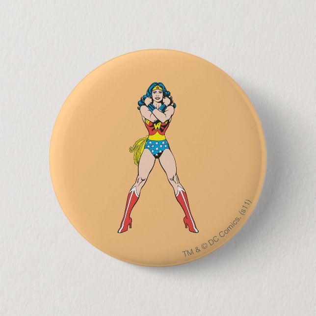 Wonder Woman Arms Crossed Button (Vorderseite)