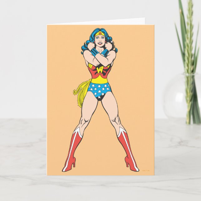 Wonder Woman Arms Crossed Karte (Vorderseite)