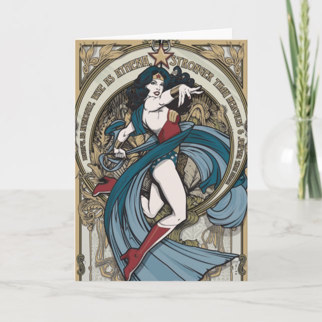 Wonder Woman Art Nouveau Panel Karte (Vorderseite)