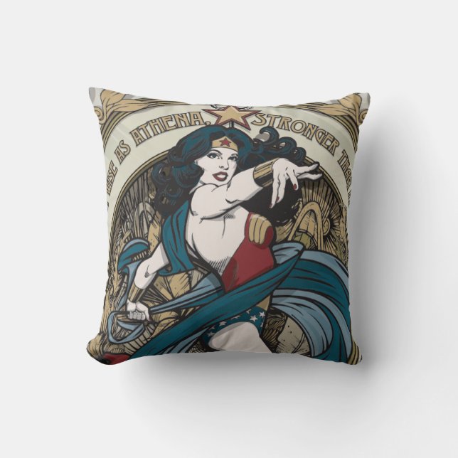 Wonder Woman Art Nouveau Panel Kissen (Vorderseite)