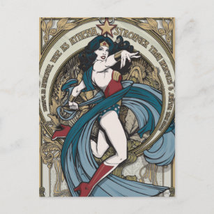Wonder Woman Art Nouveau Panel Postkarte