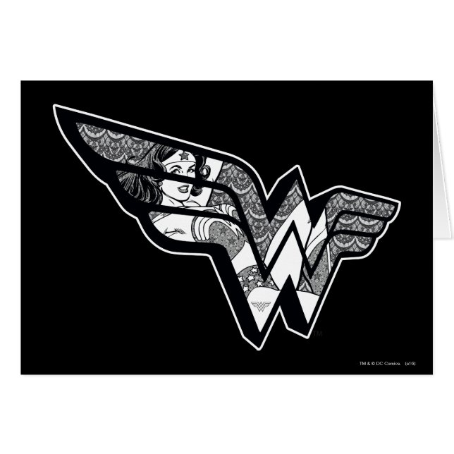 Wonder Woman Assis Dans Le Logo En Dentelle Angled (Devant horizontal)