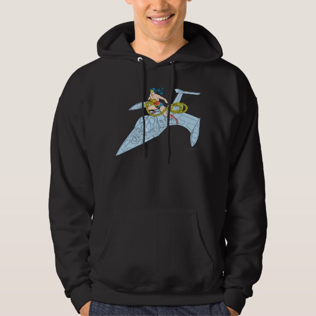 Wonder Woman auf Raumschiff Hoodie (Vorderseite)