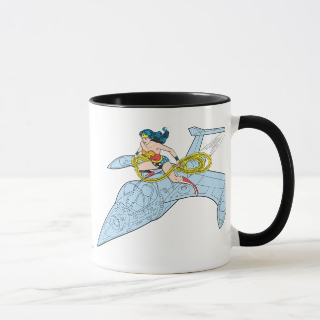 Wonder Woman auf Raumschiff Tasse (Rechts)