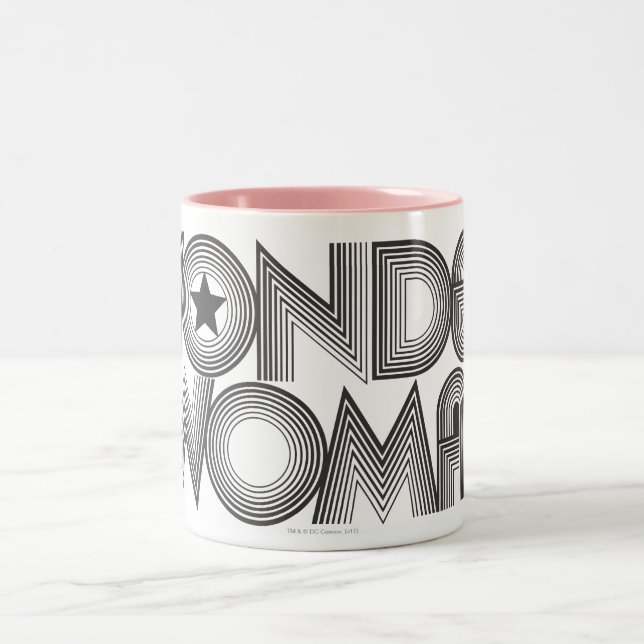 Wonder Woman B&W Logo 3 Zweifarbige Tasse (Mittel)